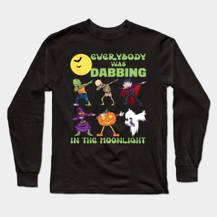 FUNNY DABBING HALLOWEEN MONSTERS VINTAGE SONG PARODY Long Sleeve T-Shirt